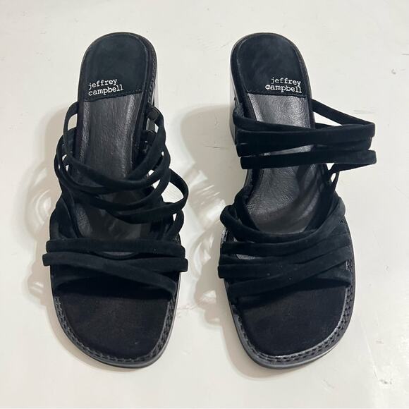 JEFFREY CAMPBELL Intertwine Slide Sandal - Black Suede - Picture 4 of 10